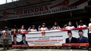 Peduli Penanganan COVID-19 !!! DPC Gerindra Kota Tasikmalaya Lakukan Aksi Sosial