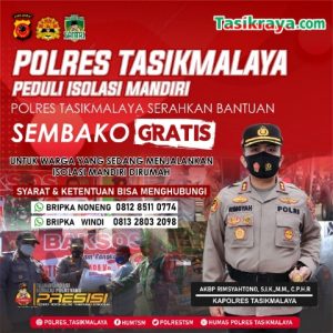 Polres Tasikmalaya Bagi-Bagi Sembako untuk Warga yang Isoman, Catat Nomornya Agar Kebagian!