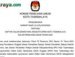 KPU Kota Tasikmalaya Umumkan DCS DPRD Kota Tasikmalaya